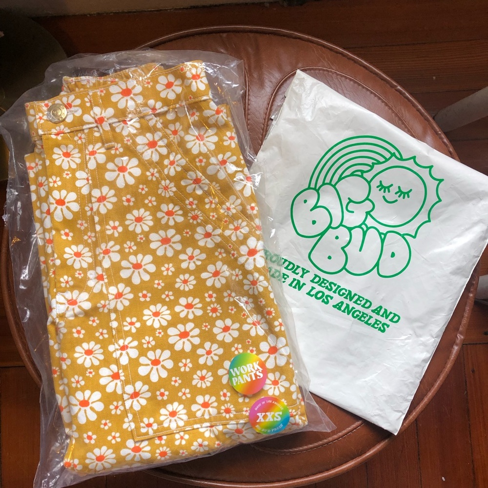 XXS Big Bud Press Lazy Daisy Work Pants in yellow/orange